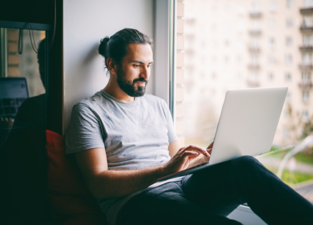 Man using a laptop