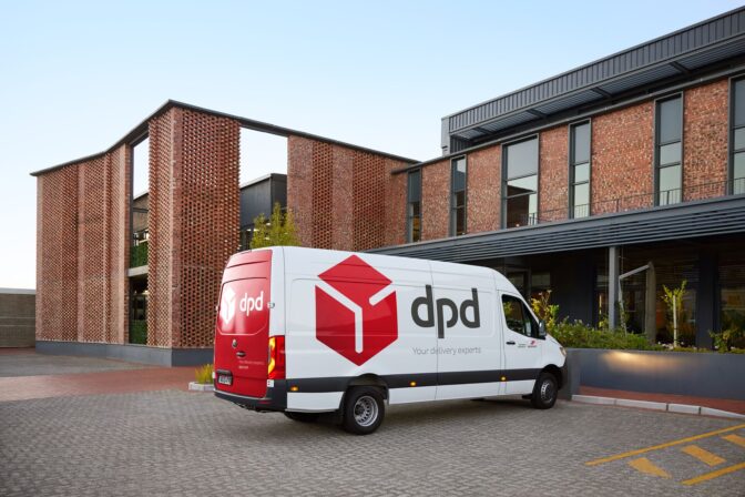 DPD Van in front of a building