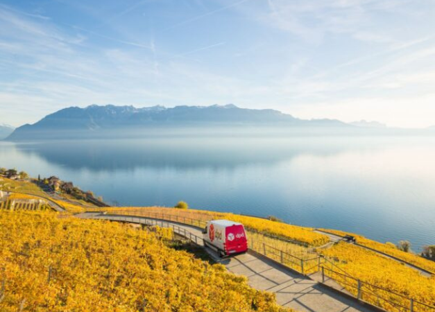 DPD van on the road in switzerland